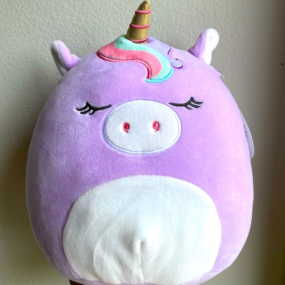 Squishmallow 8" Sylvia The Purple Unicorn Kellytoy Plush Toy  perfect condition! - Picture 1 of 5